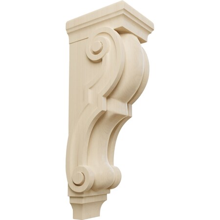 Ekena Millwork 6 1/2"W x 8"D x 22"H Small Jumbo Traditional Wood Corbel, Rubberwood CORW07X08X22TRRW
